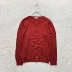 ドレスキップ/M/赤/ニットカーディガン/バリエーションボタン/長袖/春秋冬