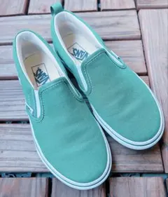 Vans 緑 スリッポン キッズシューズ　21センチ
