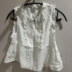 ZARA ホワイト ノースリーブ トップス M