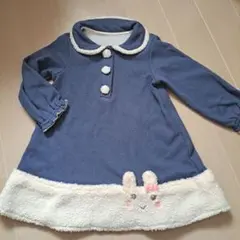 クーラクール 裏起毛ワンピース ボアうさぎ 100