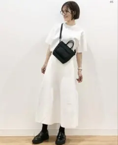 ユニクロ　Wミラノリブセーター、リブフレアスカート上下セットM