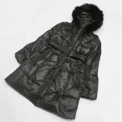【美品】3way ダウンコート リアルファー ベルト フード L エーデルワイス
