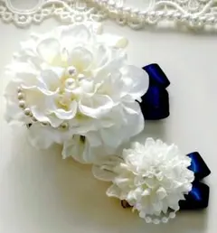 親子コサージュ　卒園式　卒業式　入園式　入学式　ホワイト系