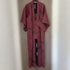 単ワインレッド 小紋 着物　未着用