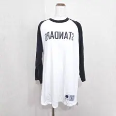 Champion ラグランロングTシャツ 別注（L）ネイビー×ホワイト系