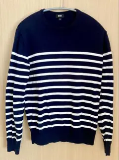 UNIQLO ユニクロ ボーダーニット セーター Sサイズ ネイビー 綿混