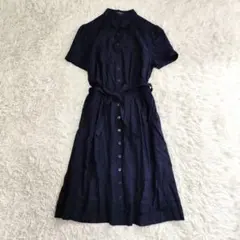 24003✨バーバリーロンドン 38 M チェック 半袖シャツワンピース 綿