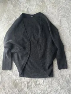 UNIQLO 3D スフレヤーン カーディガン グレー 長袖 M