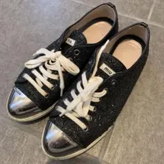 miumiu ブラック グリッター スニーカーのサムネイル