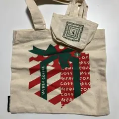 送料込　スタバ　ノベルティ　トート　クリスマス　紀伊國屋ミニミニトート小物入れのサムネイル