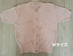 【美品】レディース半袖レースカーディガン　Mサイズ