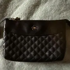 MARY QUANT キルティング ポーチ ブラック