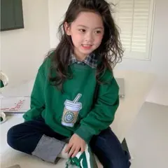 【新品未使用】立体デザイン薄手スウェットトップス 90サイズ