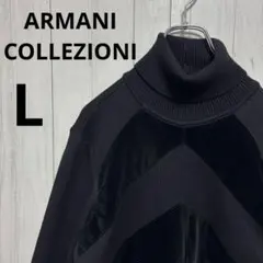 【美品】アルマーニ COLLEZIONIタートルネック セーター ブラックのサムネイル