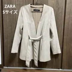 【美品】ZARA ザラ 　S ノーカラー 　ジャケット フェイクスエード