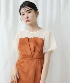 【美品】Kana パーティードレス　パフスリーブ　ワンピースのサムネイル