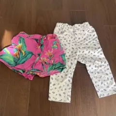 花柄ショートパンツとパンツセット