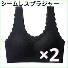 バストアップ ノンワイヤーブラ シームレスブラ インナー 2枚