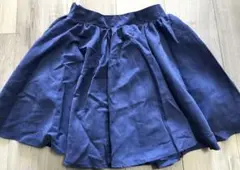 【タグ付き】後ろジッパーフレアスカートくすみブルー