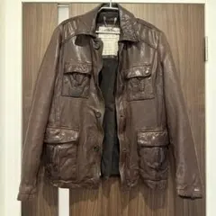 トミーヒルフィガー　レザージャケット　ブラウン