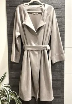 【美品】✨ INGNI グレージュ ノーカラーロングコート M
