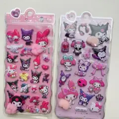 おしりぷにぷに3Dマイメロディ・キキララ・ハローキティシール2シートセット