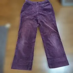 パープル コーデュロイ フレアパンツ