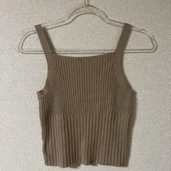 GRL ベージュ リブ編み キャミソール