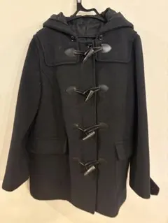 グレーダッフルコート フード付き