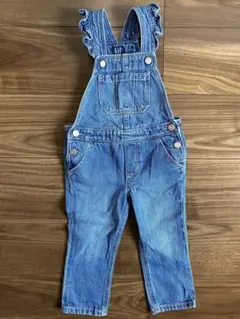 GAP フリル付きデニムオーバーオール 90