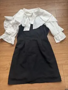 GRL フリルリボン付きミニワンピース