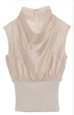 未使用＊タグ付き FRAY ID ウエストリブシアードレープトップス