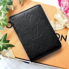 ✨極美品✨ルイヴィトン モノグラム シャドウ カード名刺入れ 牛革 レザー 黒
