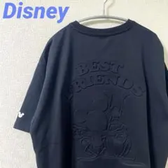 新品 ディズニー　ミッキー プルート Tシャツ　エンボス加工　ブラックXL