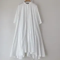 ✨美品✨ミズイロインド　シャツワンピース　ホワイト　近年　ゆったり