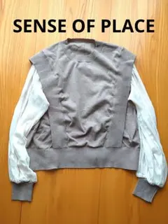 SENSE OF PLACE 異素材ドッキング 長袖ニット プルオーバー