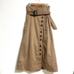 MOUSSY マウジー トレンチスカート ロング フレア ベージュ ベルト付き