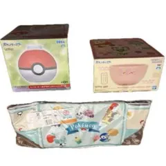 ポケモン　ティッシュケース & 和柄 陶磁器 ボウル & 保冷トートバッグ　3点