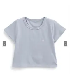 GRL ショート丈 半袖Tシャツ ブルー Fサイズ