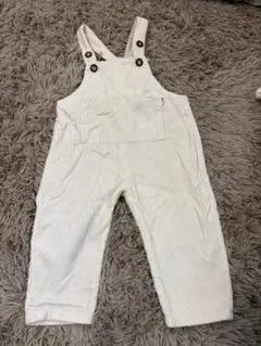 【美品】ホワイト コーデュロイ オーバーオール