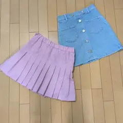 プリーツスカート　デニムスカート