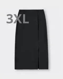 ジーユー　カットソーナローミディスカート　ブラック