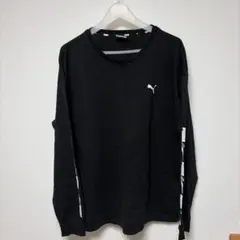 【PUMA長袖Tシャツ】プーマTシャツ/ブラック/袖ロゴ