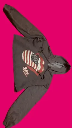 パーカー Sサイズ レディース トレーナー グレーオーバープリント 古着 y2k