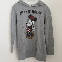 ミニーマウス フード付きトレーナー グレー