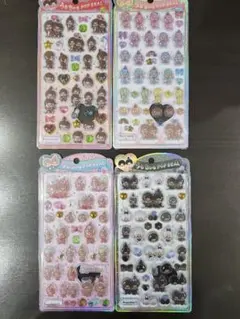うるちゅるpopシール　モンチッチ　4セット
