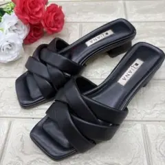 ❤️良品❤️ DIANA ダイアナ　編み込み　サンダル　ブラック　ミュール