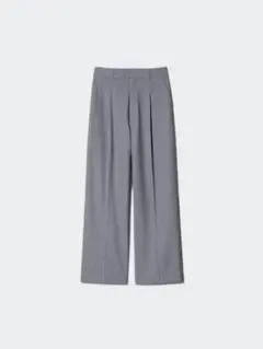 【新品・未使用】ユニクロ タックワイドパンツ グレー Women M