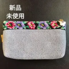 新品　未使用　FEILER　フェイラー　ポーチ　アネモネ　コスメポーチ　グレー