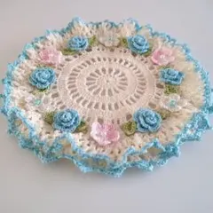 レ―ス編みドイリー　フリル付き